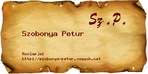 Szobonya Petur névjegykártya